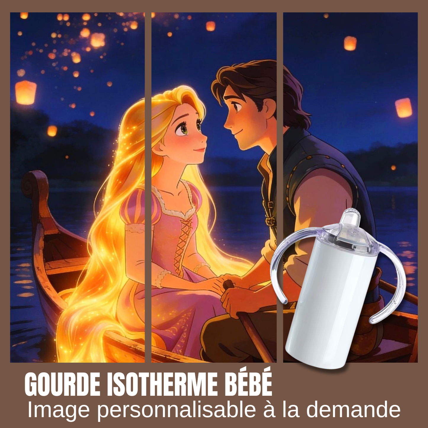 Gourde isotherme pour bébé - raiponce