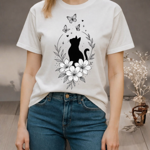 T-shirt « chat noir »