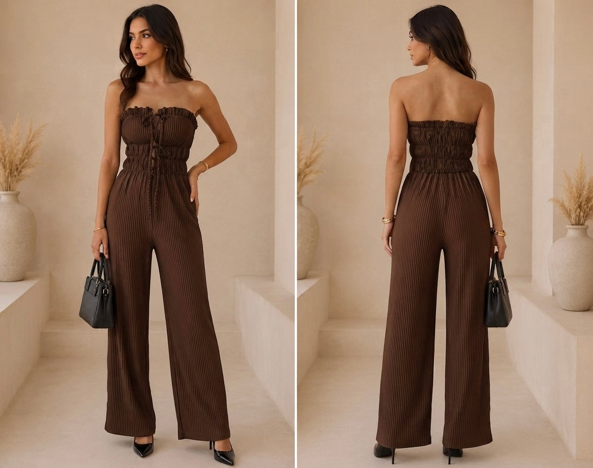 Combi-Pantalon marron - Femme