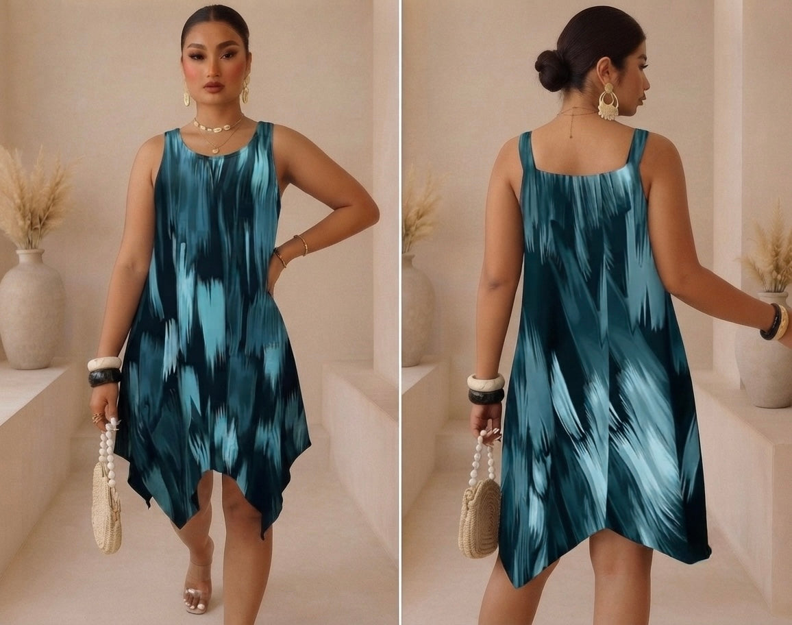 Robe bleu et noir - Grande taille Femme