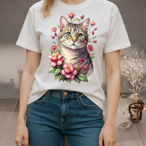 T-shirt « chat tigré »