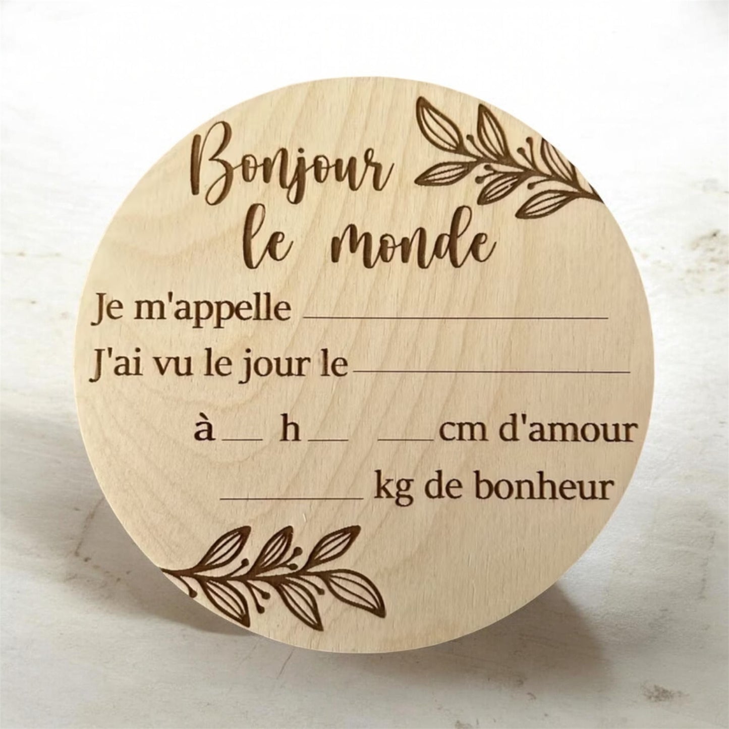Souvenir de naissance en bois