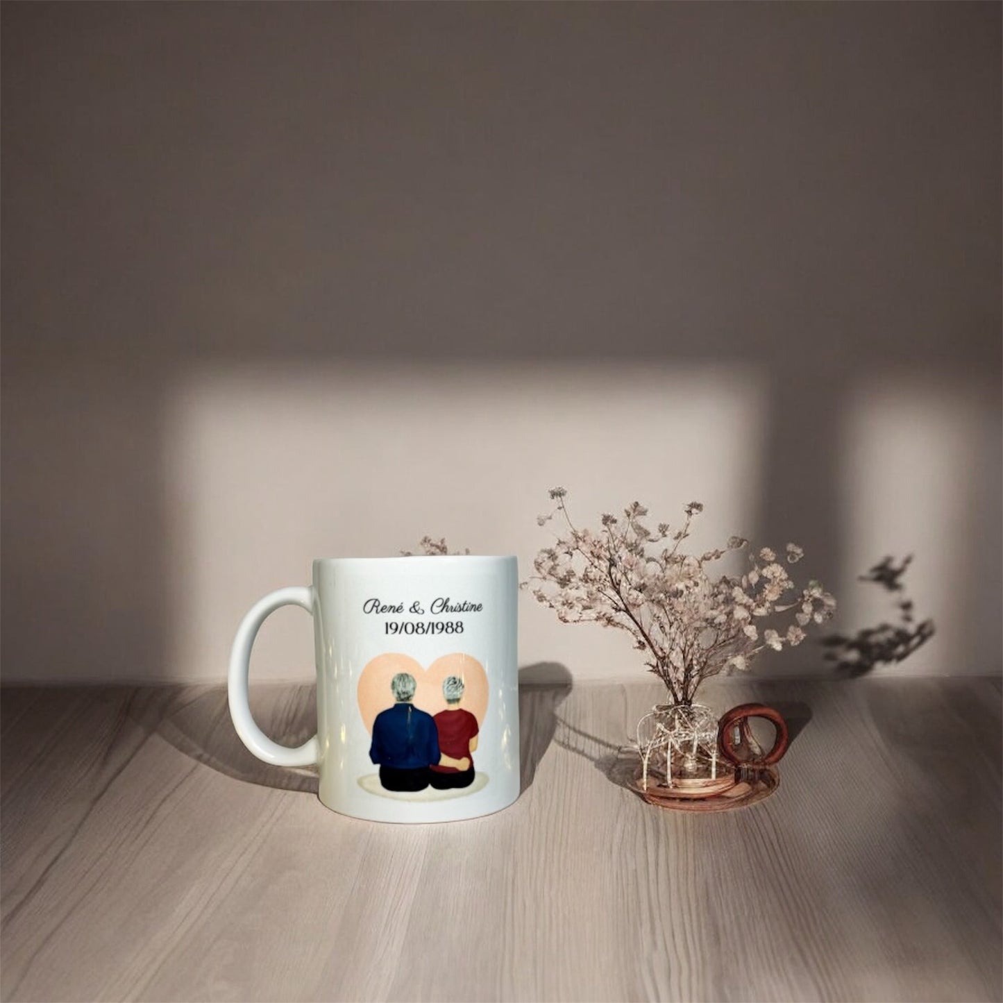 Tasse de couple avec date et prénom