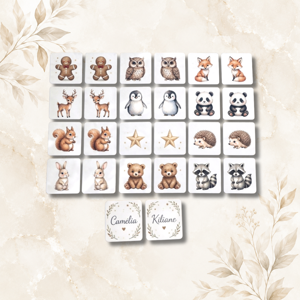 Jeu de memory en bois - 20 pièces
