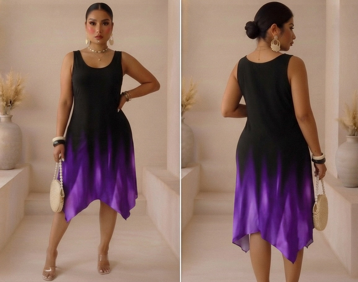 Robe dégradé violet - Grande taille Femme