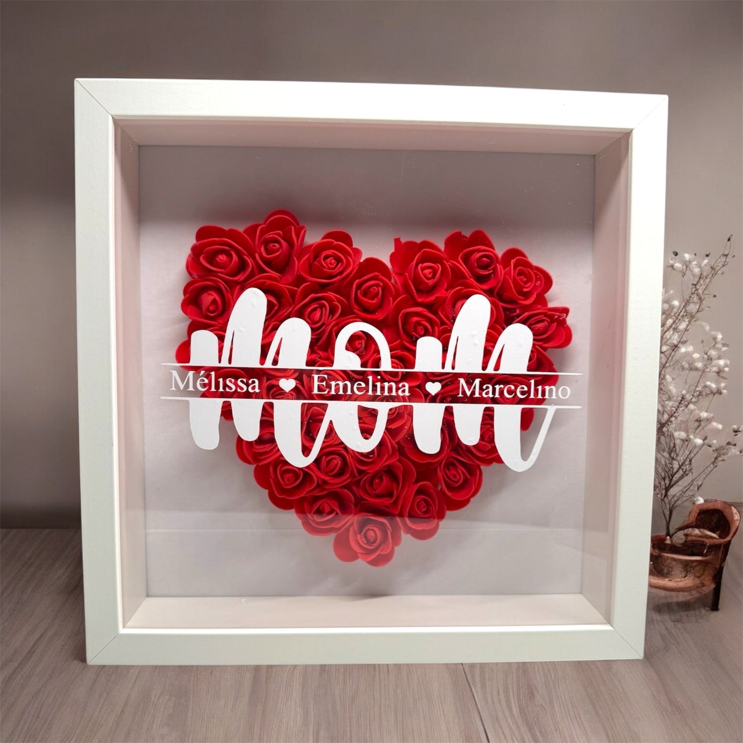 Cadre « mom » avec roses éternelles