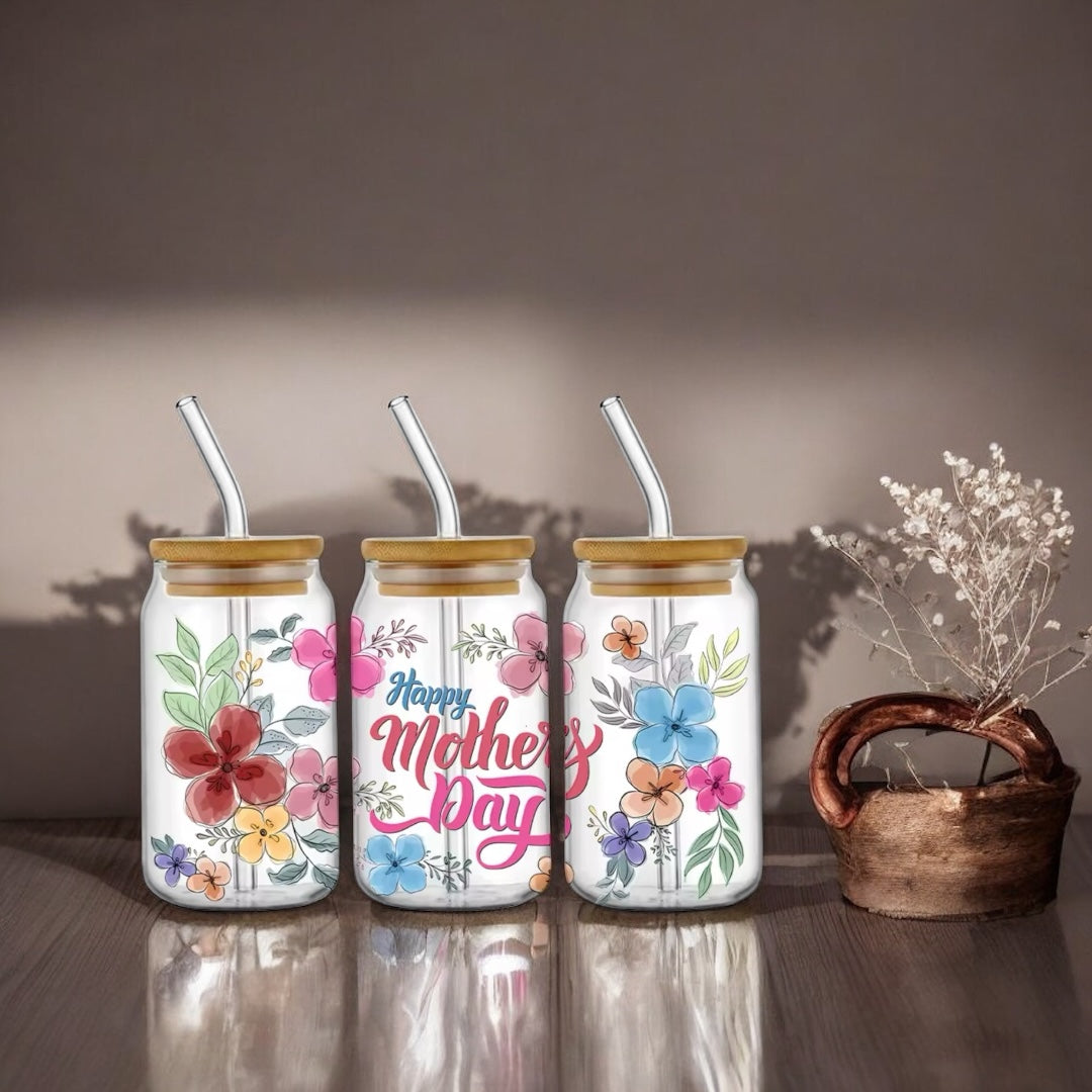Verre à paille « happy mother day »