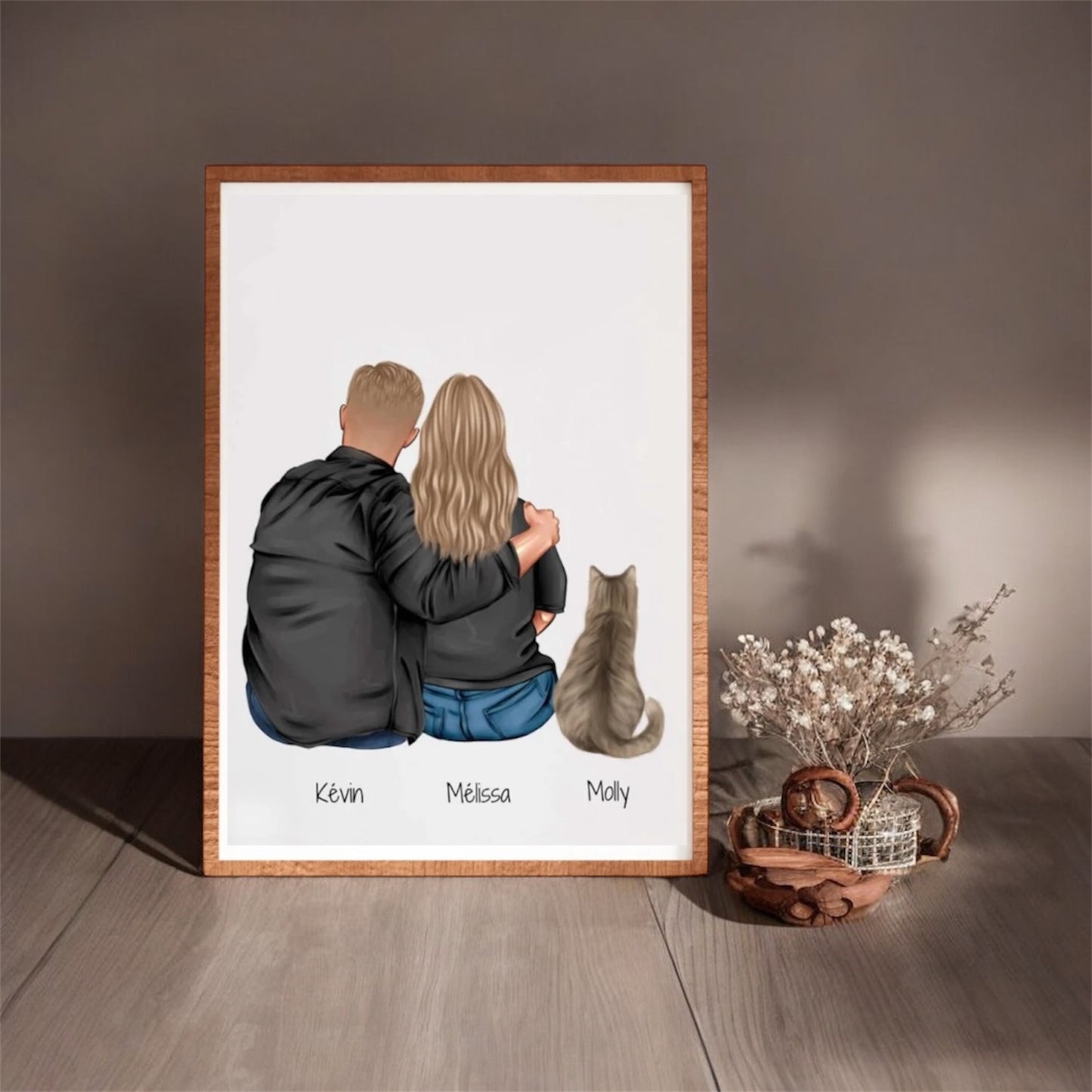 Affiche « couple + chat »