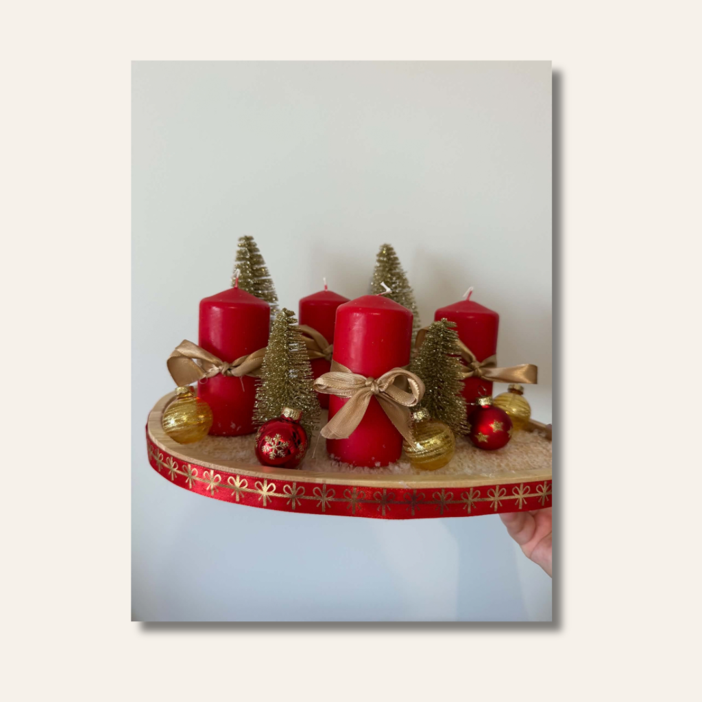 Couronne de l’avent - Rouge et Or