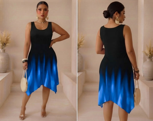 Robe dégradé bleu - Grande taille Femme