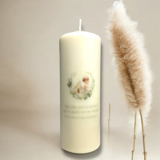 Bougie baptême personnalisable