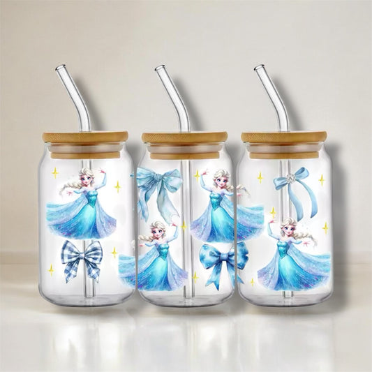 Verre à paille « reine des neiges »