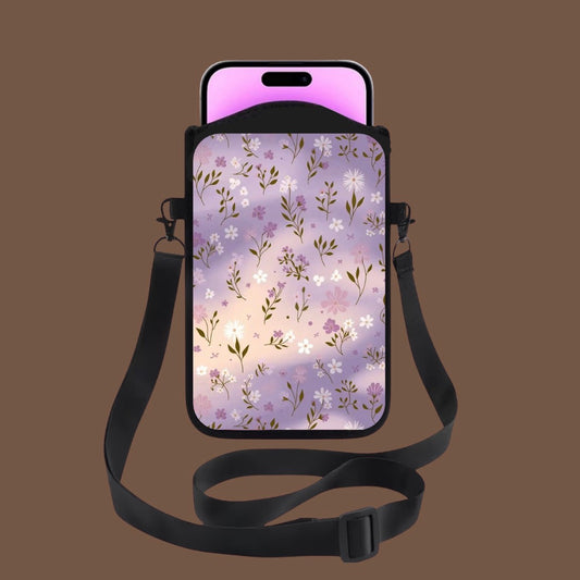 Sacoche téléphone bandoulière - fleur