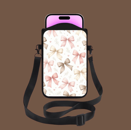 Sacoche téléphone bandoulière - nœud papillon