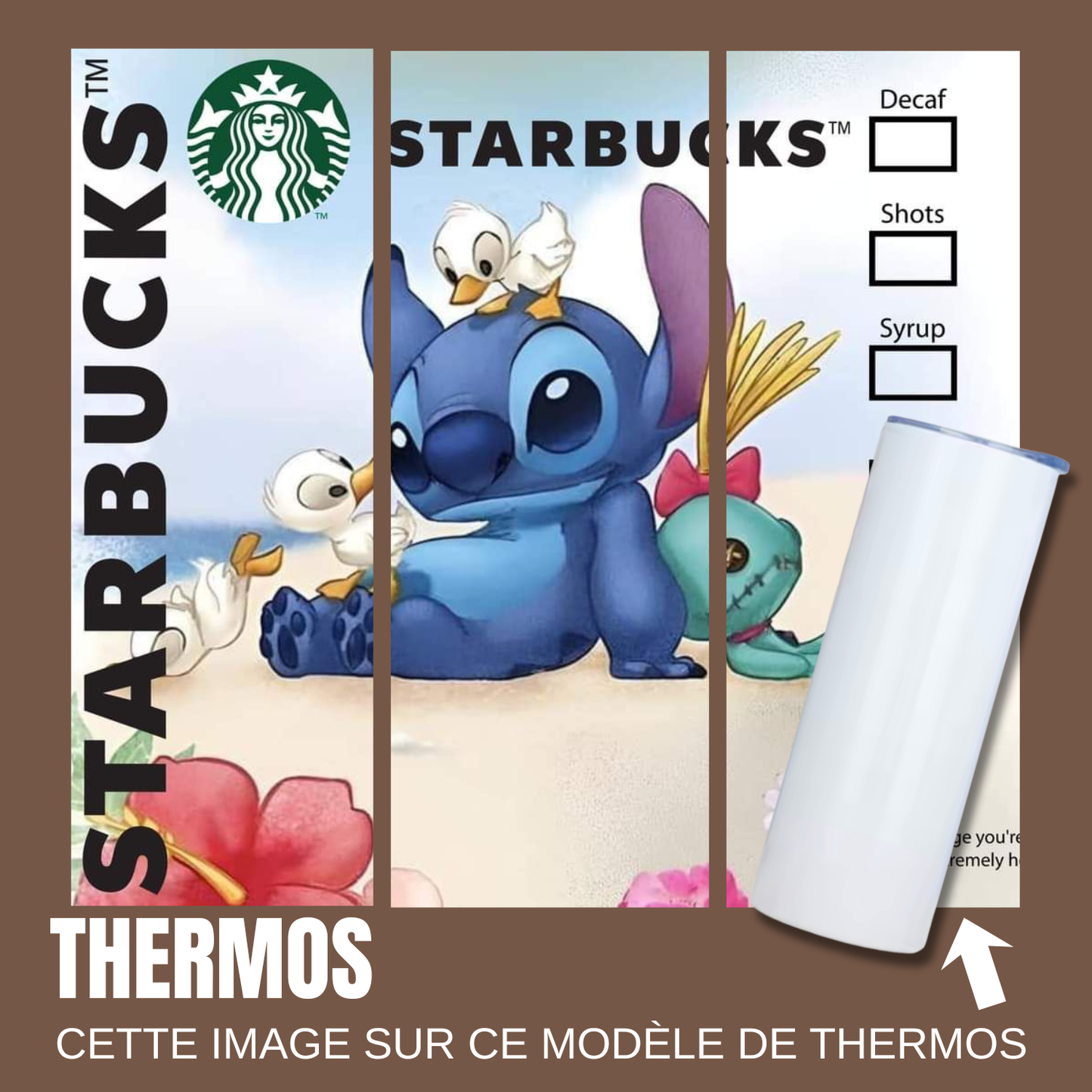 Gourde isotherme - Stitch à la plage