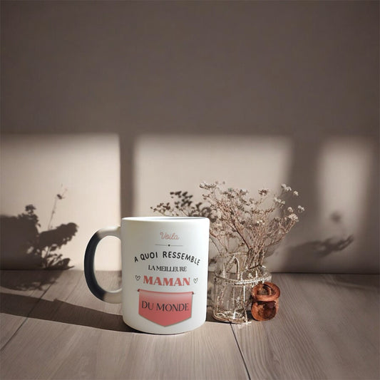 Mug magique « voilà à quoi ressemble la/le meilleur(e) maman/papa… »