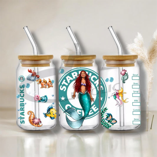 Verre à paille « la petite sirène »