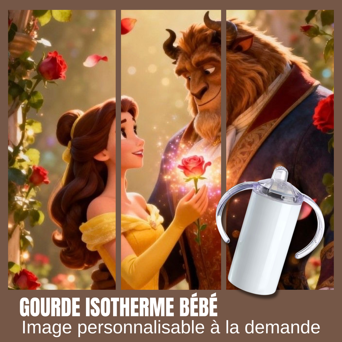 Gourde isotherme pour bébé - Belle et la bête