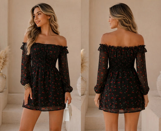 Robe cherry noir - Femme