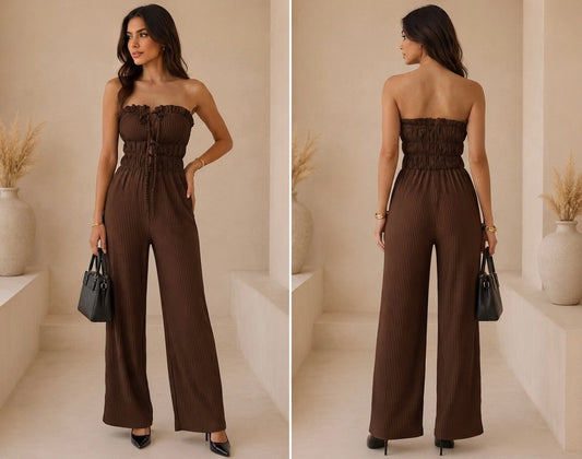 Combi-Pantalon marron - Femme