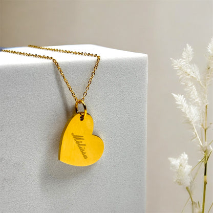 Collier prénom - pendentif cœur