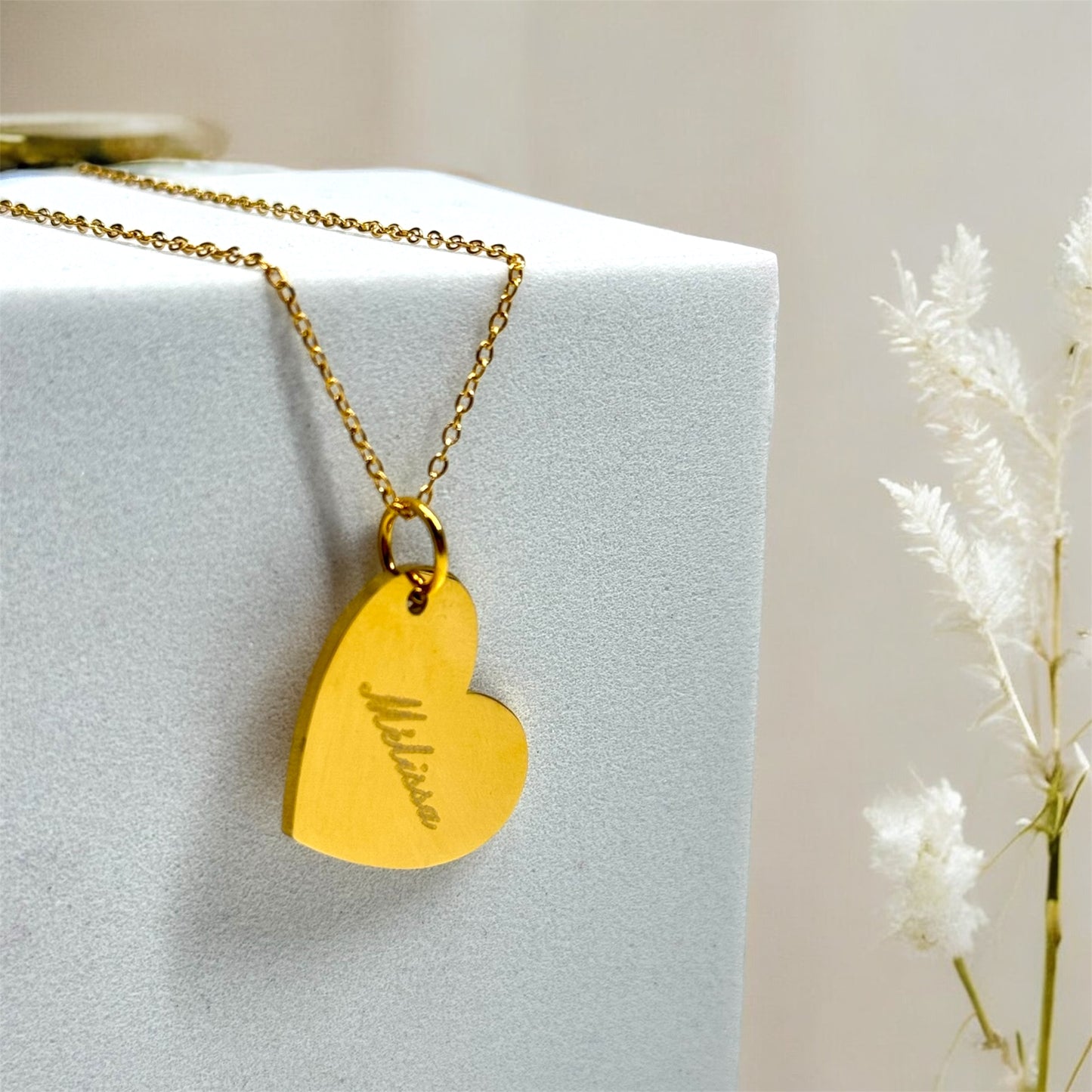 Collier prénom - pendentif cœur