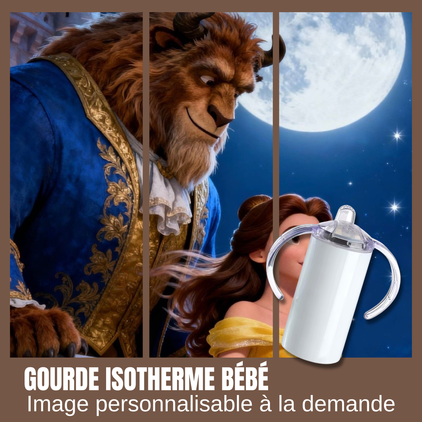 Gourde isotherme pour bébé - Belle et la bête