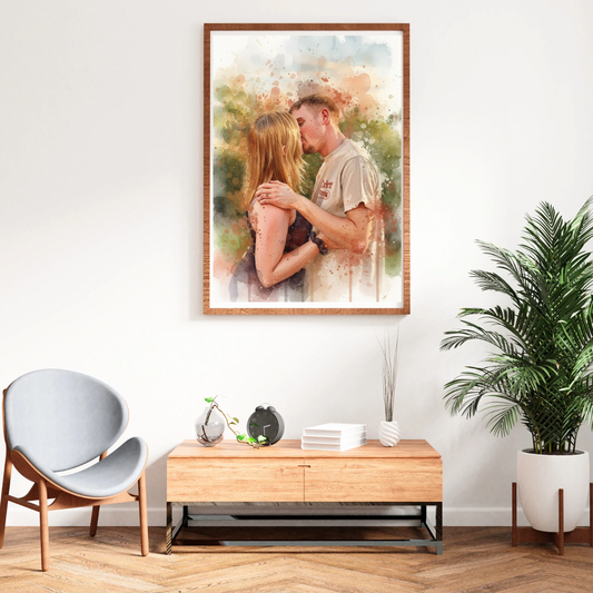 Affiche couple aquarelle