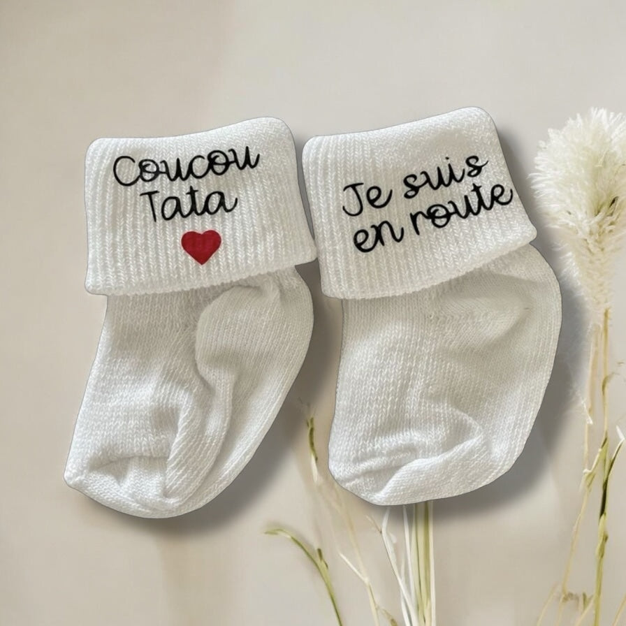 Chaussette annonce bébé