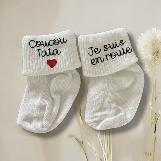 Chaussette annonce bébé