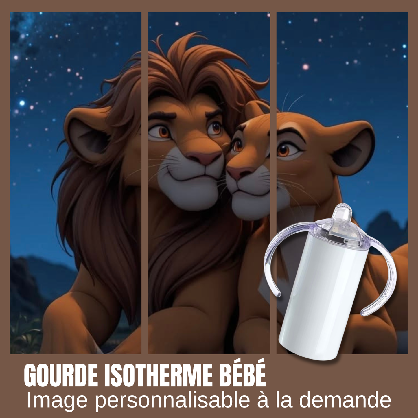 Gourde isotherme pour bébé - roi lion