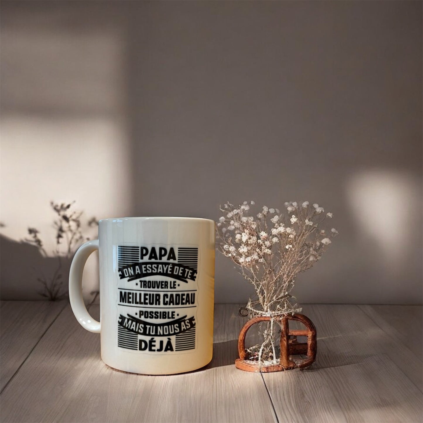 Tasse « papa on a essayé de te trouver le meilleur cadeau possible mais tu nous as déjà »