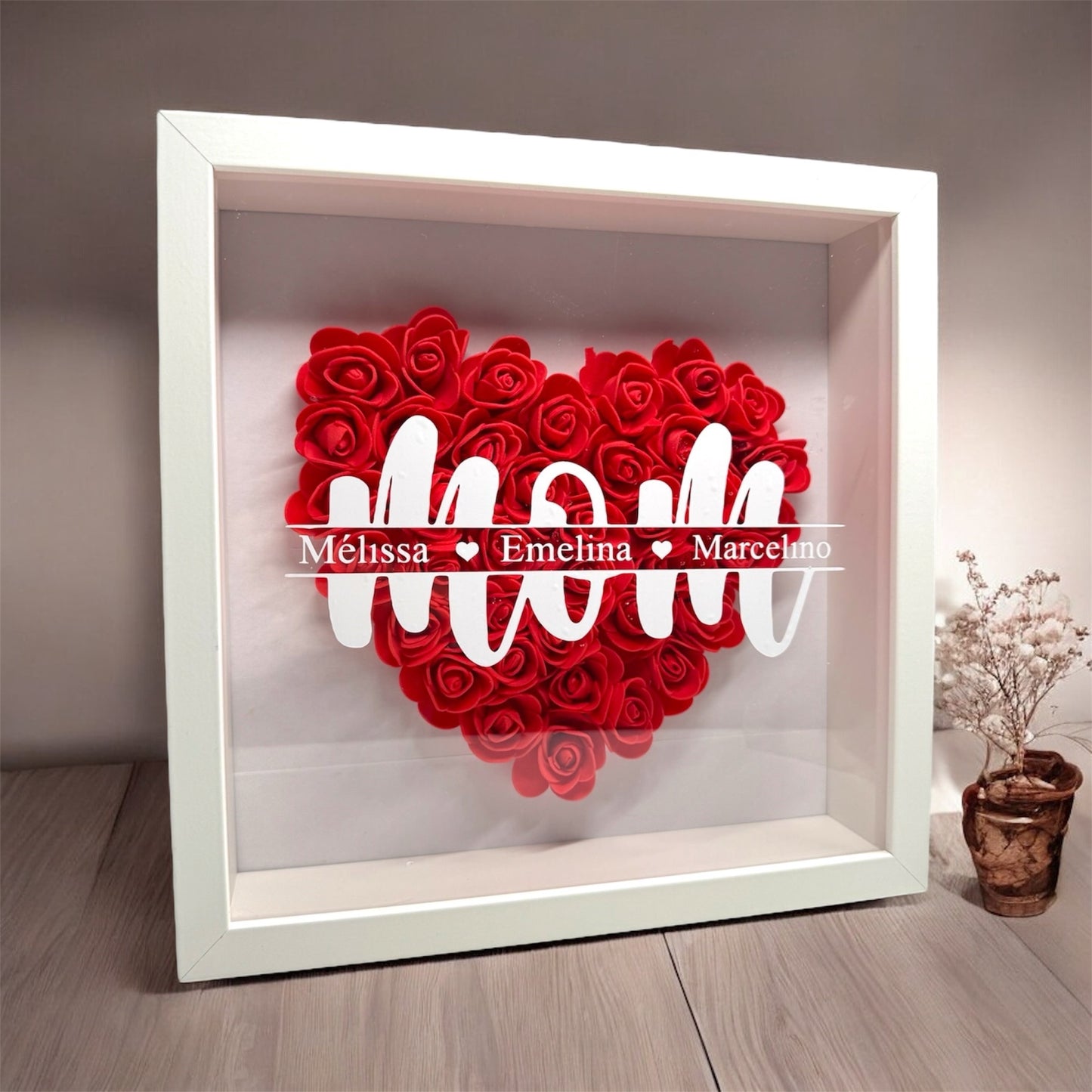 Cadre « mom » avec roses éternelles