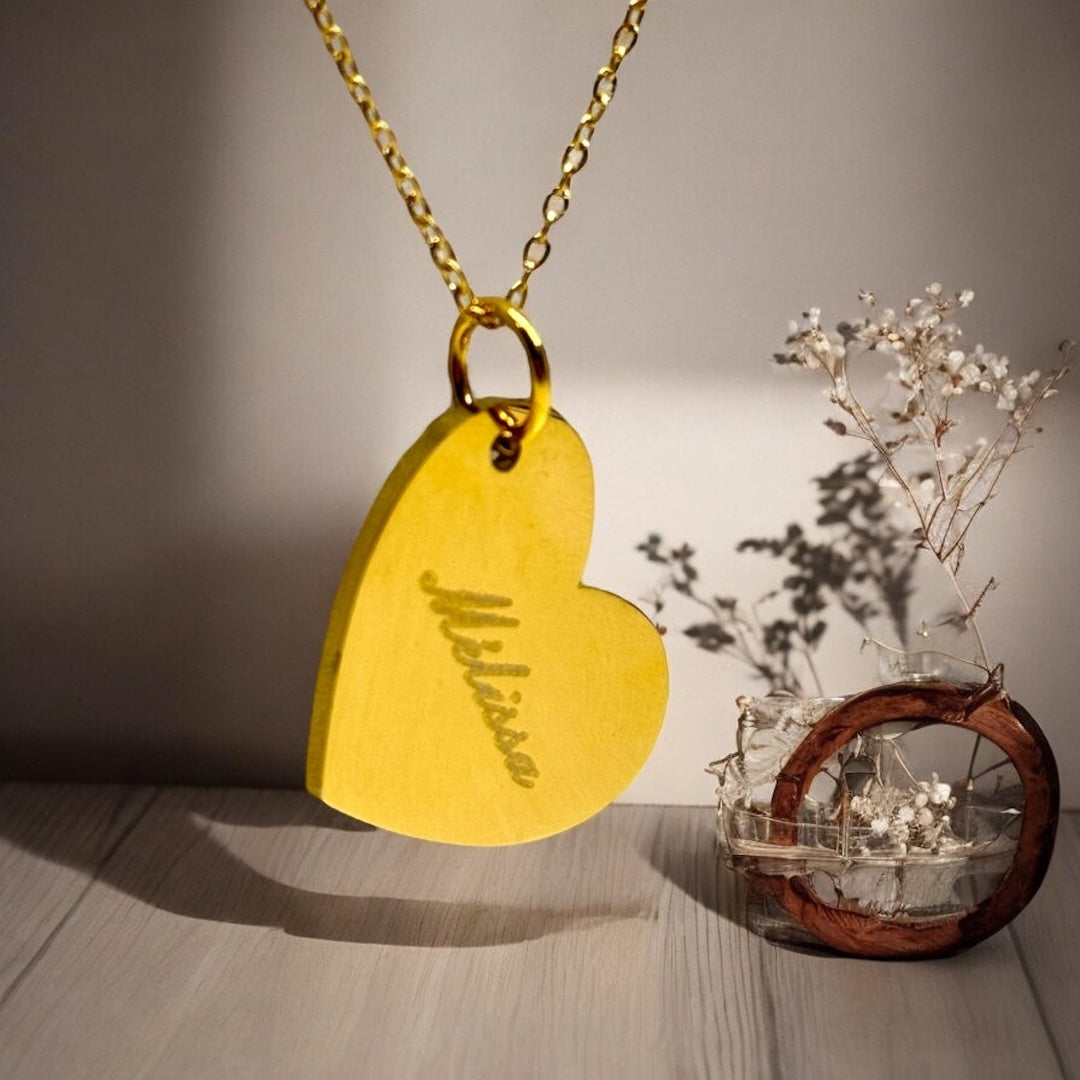 Collier prénom - pendentif cœur