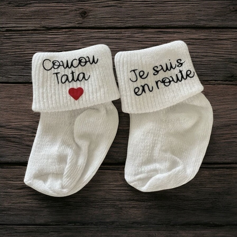 Chaussette annonce bébé