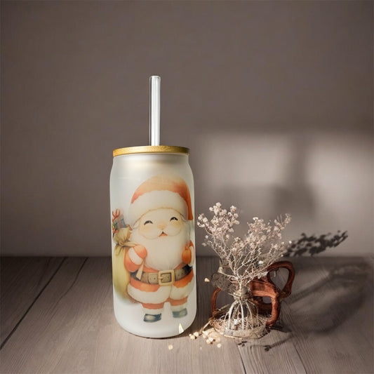 Verre à paille de Noël « père Noël »