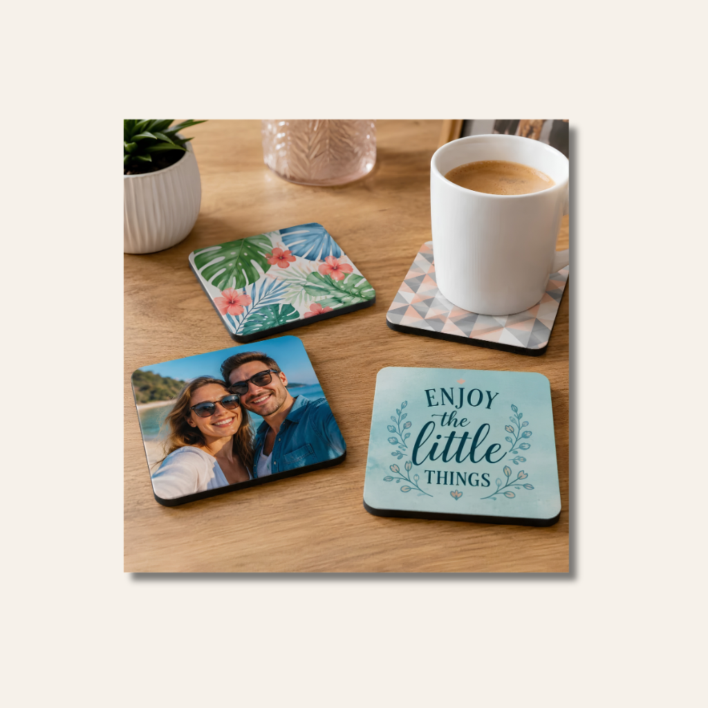 Dessous de verre personnalisable en bois
