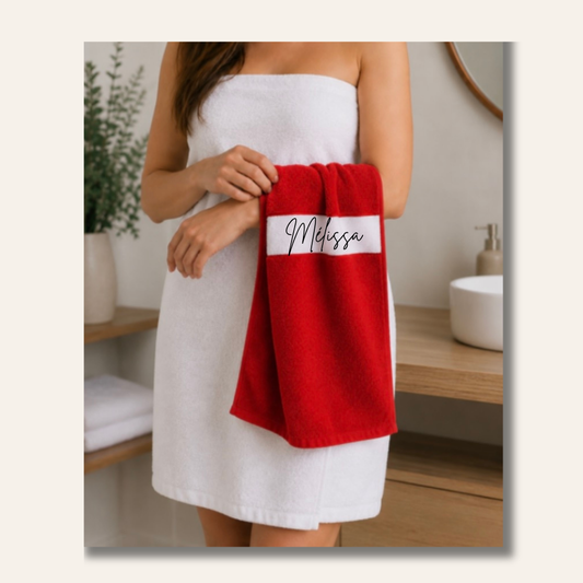 Serviette éponge avec bandeau Personnalisable