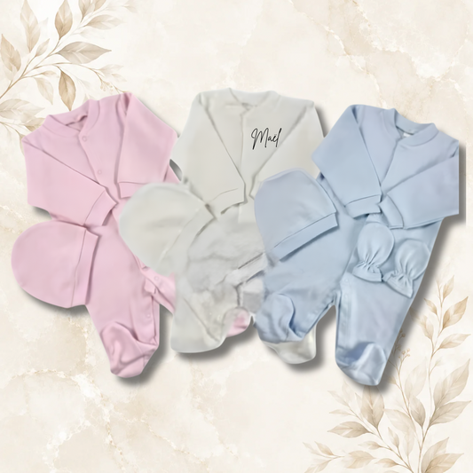 Set 3 Pièces Bébé en Coton Personnalisable